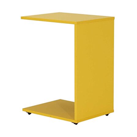 Çok Amaçlı Tekerlekli C Koltuk Sehpası - Sarı