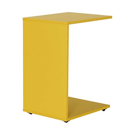 Çok Amaçlı Tekerlekli C Koltuk Sehpası - Sarı