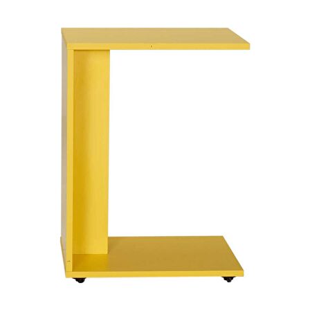 Çok Amaçlı Tekerlekli C Koltuk Sehpası - Sarı