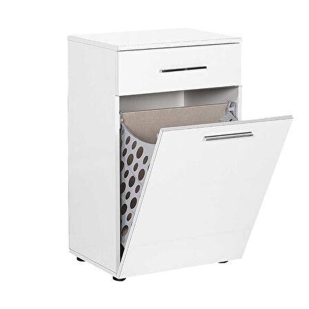 Diamond Çamaşır Sepetli ve Çekmeceli Çok Amaçlı Dolap - Lake Beyaz