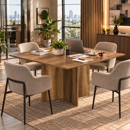 Rio Ofis Toplantı Masası - Oslo Ceviz 120x75x120 cm
