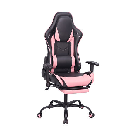 Adore Gaming ProX Oyuncu Koltuğu Siyah / Pembe S. Deri 71x77,5-126x136 cm