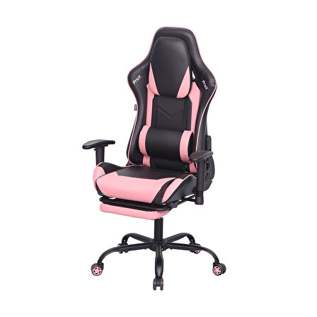 Adore Gaming ProX Oyuncu Koltuğu Siyah / Pembe S. Deri 71x77,5-126x136 cm