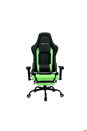 Adore Gaming Combo Profesyonel Oyuncu ve Çalışma Koltuğu-Siyah-Yeşil 71x130-139,5x58 cm (GxYxD)