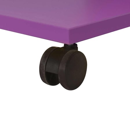 Adore Mobilya Çok Amaçlı Tekerlekli C Koltuk Sehpası-Mor 35x65x45 cm (GxYxD)
