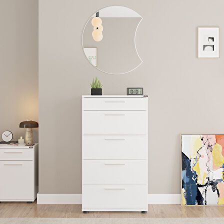 Sephia Yemek Odası Aynası Hilal - Diamond Beyaz 67x2x72 cm