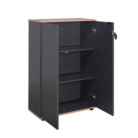 Rio 3 Raflı Kapaklı Kitaplık-Antrasit-Kontra 72x109x34 cm (GxYxD)