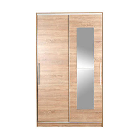 Elit Plus Aynalı Sürgülü Gardırop-Sonoma 120x207x52 cm (GxYxD)