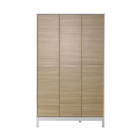 London 3 Kapaklı Gardırop-Meşe-Beyaz 120x202x52 cm (GxYxD)