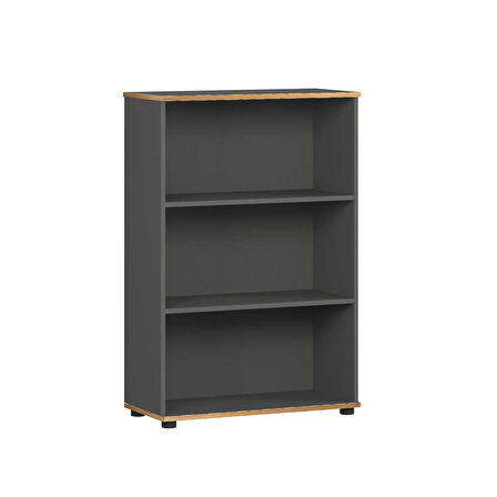 Rio 3 Raflı Kitaplık - Antrasit/Kontra 72x109x34 cm