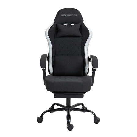 Adore Gaming Throne Oyuncu Koltuğu - Siyah/Gri Kumaş 62x117-127x62 cm