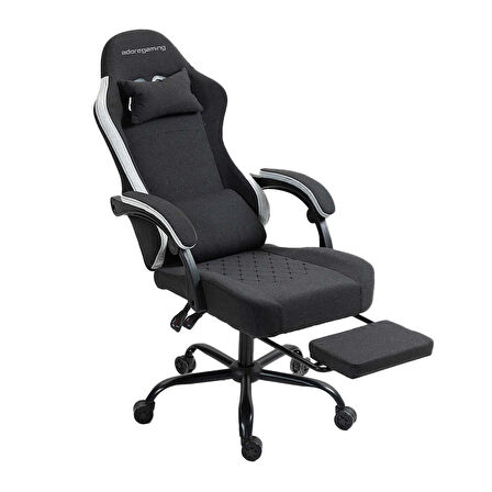 Adore Gaming Throne Oyuncu Koltuğu - Siyah/Gri Kumaş 62x117-127x62 cm