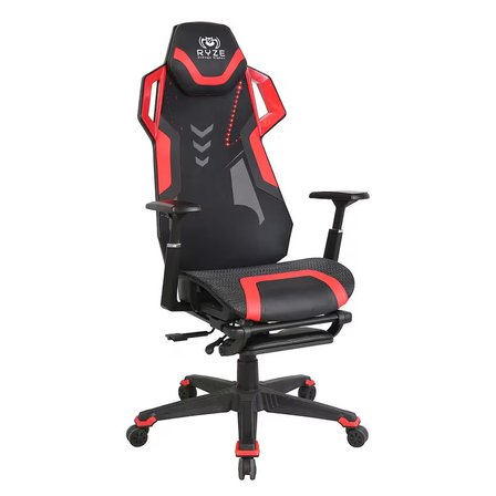 RYZE Techno-Cool Oyuncu Koltuğu - RGB - Siyah/Kırmızı 74x119-129x51 cm