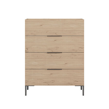 Oryana 4 Çekmeceli Şifonyer - Florida Meşe 80x104x44 cm