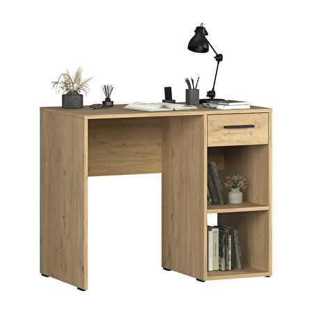 Trendline Çekmeceli Çalışma Masası Florida Meşe 90x75x52 cm (GxYxD)