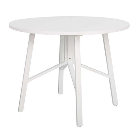 Round Yuvarlak Yemek Masası - Beyaz 110x110x76 cm
