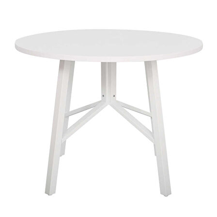 Round Yuvarlak Yemek Masası - Beyaz 110x110x76 cm