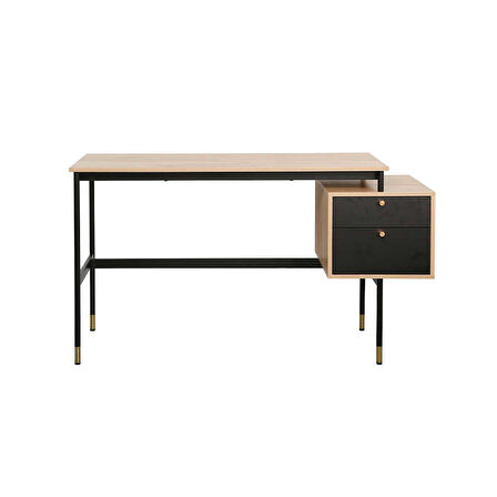 Madrid 2 Çekmeceli Çalışma MasasıCeviz-Siyah 137.5x54x76 cm