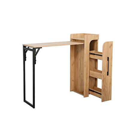 Slide Katlanır Çok Amaçlı Masa - Ceviz/Siyah 122x44.5x108
 cm