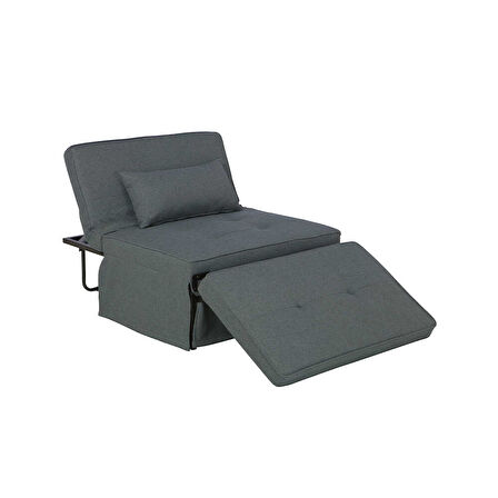 Cube Katlanır Yataklı Puf - Koyu Gri 96x189x42.5 / 96x168x92.5 cm