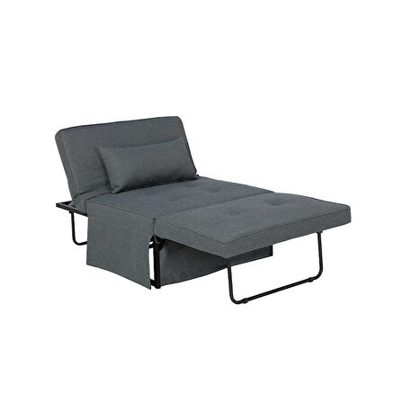 Cube Katlanır Yataklı Puf - Koyu Gri 96x189x42.5 / 96x168x92.5 cm