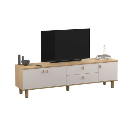 Bohem 3 Kapaklı 2 Çekmeceli Tv Ünitesi Florida Meşe-Vizon 207x58x45 cm