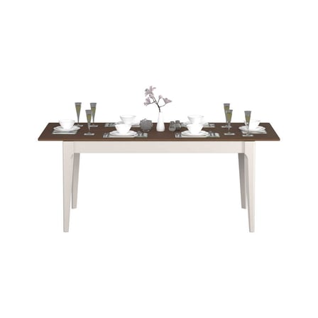 Milano Açılır Yemek Masası - Vizon/Zebra 160-200x78x90 cm
