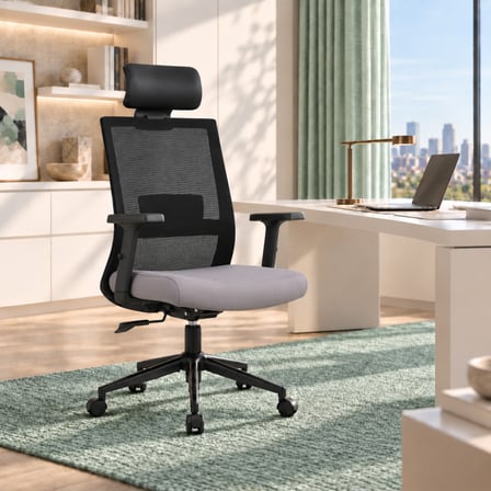 Vera Flex Multi Fonksiyon Çalışma Koltuğu - Siyah/Gri 63x117-127x67 cm