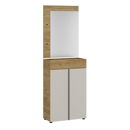 Porto 2 Askılı Aynalı Vestiyer Panosu - Florida Meşe 72x97x3 cm