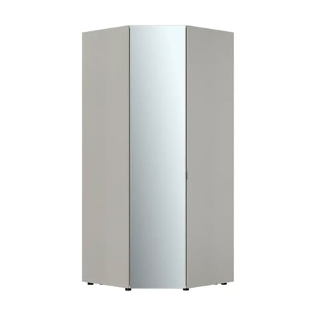Oryana Ayna Kapaklı Köşe Gardırop - Trend Gri 90x210x90 cm