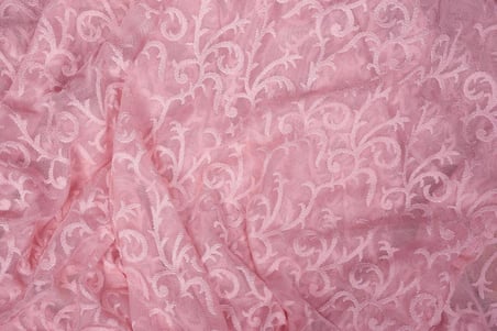 Akça tekstil-ŞAL MODEL PEMBE RENK Hazır dikilmiş Pileli Fon Perde 75*260 cm
