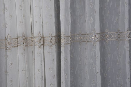 NAKIŞ 8 MODEL KREM RENK TEK KANAT Hazır dikilmiş Pileli Fon Perde 300*260 cm