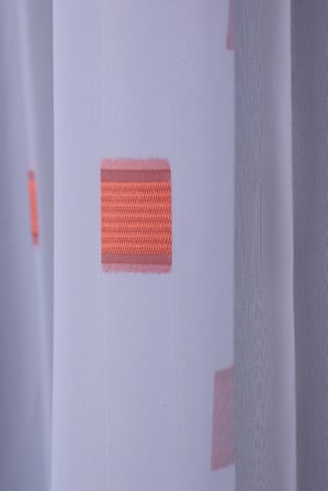 TERGAL KARELİ KIRMIZI RENK TEK KANAT Hazır Dikilmiş Pileli Fon Perde 300*260 Cm