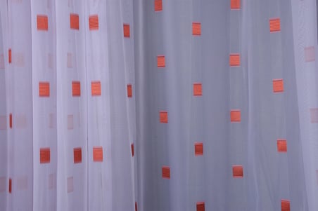 TERGAL KARELİ KIRMIZI RENK TEK KANAT Hazır Dikilmiş Pileli Fon Perde 300*260 Cm