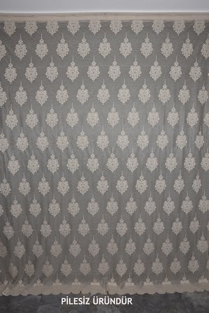 NOKTALI DAMAKS MODEL VİZON RENK PİLESİZ TEK KANAT Fon Perde 300*260 cm