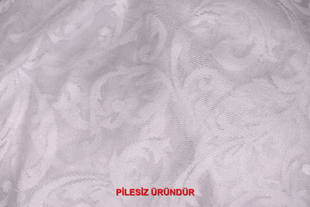 SULTAN 2 MODEL KIRIK BEYAZ RENK TEK KANAT PİLESİZ Hazır Fon Perde 200*260 cm