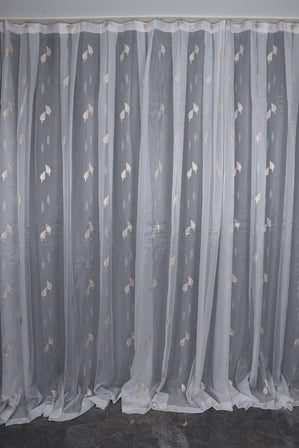 ORGANZE 2950 KREM RENK 5_3 Hazır dikilmiş Pileli Fon Perde 300*260 cm