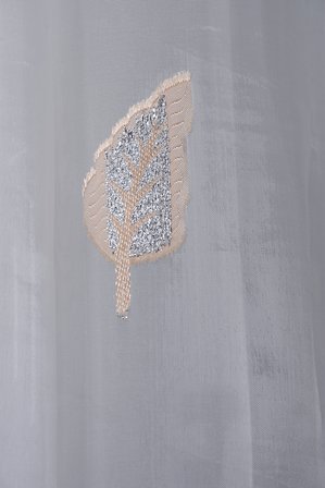 ORGANZE 2950 KREM RENK 5_3 Hazır dikilmiş Pileli Fon Perde 300*260 cm