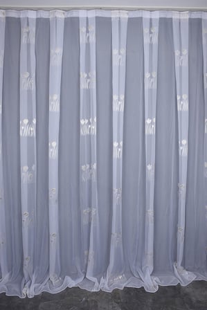 ORGANZE 3150 BEYAZ RENK 5_3 Hazır dikilmiş Pileli Fon Perde 300*260 cm