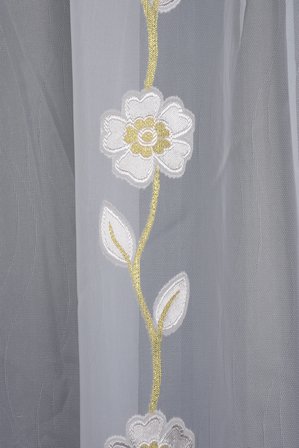 ORGANZE 3350 KREM RENK 5_3 Hazır dikilmiş Pileli Fon Perde 300*260 cm