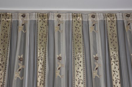 ORGANZE 3450 BEYAZ RENK 5_3 Hazır dikilmiş Pileli Fon Perde 300*260 cm