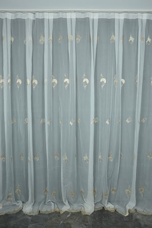 BRODE 3250 MODEL KIRIK BEYAZ RENK TEK KANAT Hazır dikilmiş Pileli Fon Perde 300*260 cm