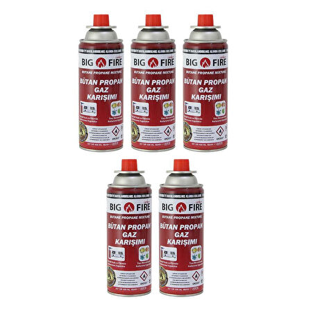 Big Fire Power 227gr Valfli Gaz Kartuşu Beşli Set