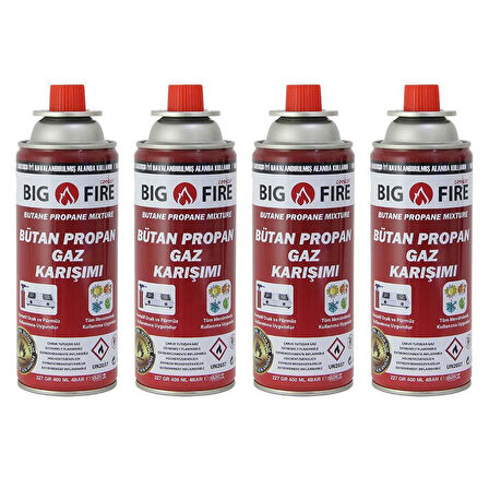 Big Fire Power 227gr Valfli Gaz Kartuşu Dörtlü Set