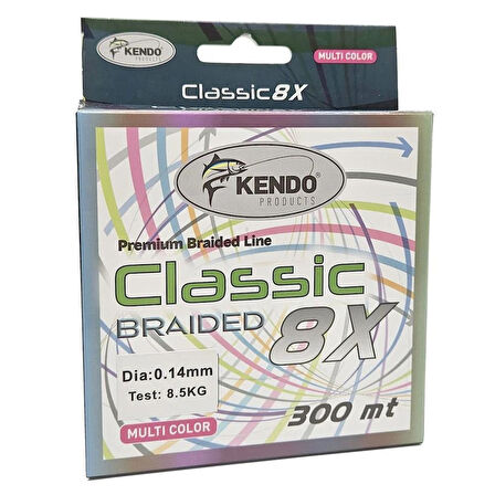 Kendo Classic 8x 300mt MultiColor Örgü İp 0,14 mm