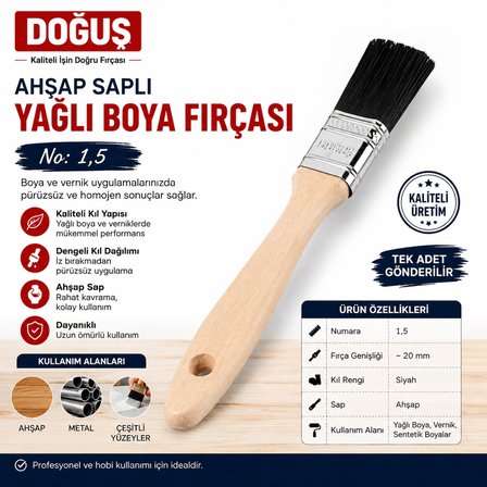 Doğuş 01010 Ahş Yağlı Boya Fırçası No:1