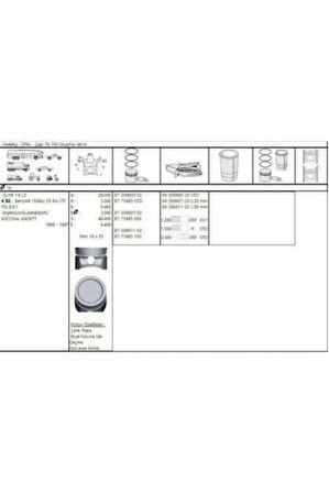 Opel Motor Segman 16sv C16nz 1.6 8v Kadett E Vectra A Astra F 80.00mm 100 (1.2x1.5x3.0) - Akd 222-3538-100