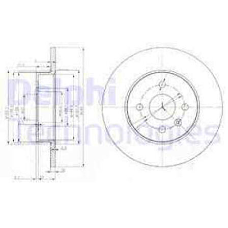 Opel Arka Fren Diski Astra H Meriva 1,6 16v,1,7dti,1,8i 16v (05 / 03 ) Combo Tour 1,3 Cdti 16v,1,4 (10 / - Delphi Bg3885c