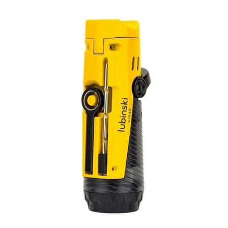 Lubinski Lion İğneli + Delicili Tek Torch Puro Çakmağı Sarı LB-169