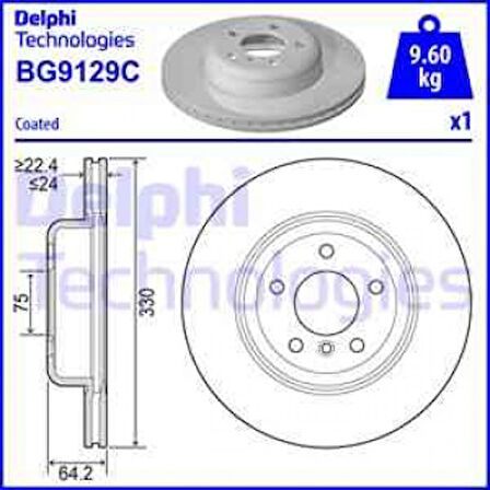 Bmw Fren Diski On Bmw F10 F11 10> Havalı 330mm - Delphi Bg9129c